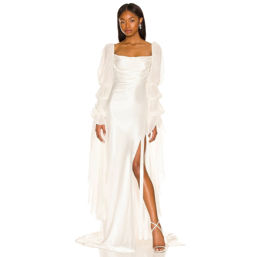 NWT For Love and Lemons X Revolve Willow Bridal Gown Long Dress White Size Large - Picture 5 of 14